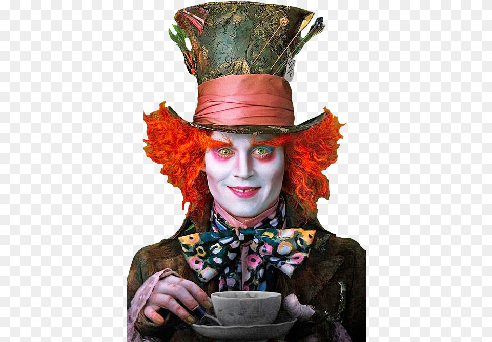 Johnny Depp Mr Hatter Alice In Wonderland, Adult, Person, Woman, Female Free Transparent Png