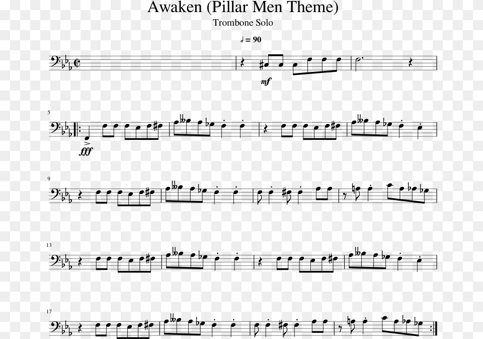 Transparent Jojo Sound Effects Pillar Men Theme Music Sheet Piano, Gray Png Image