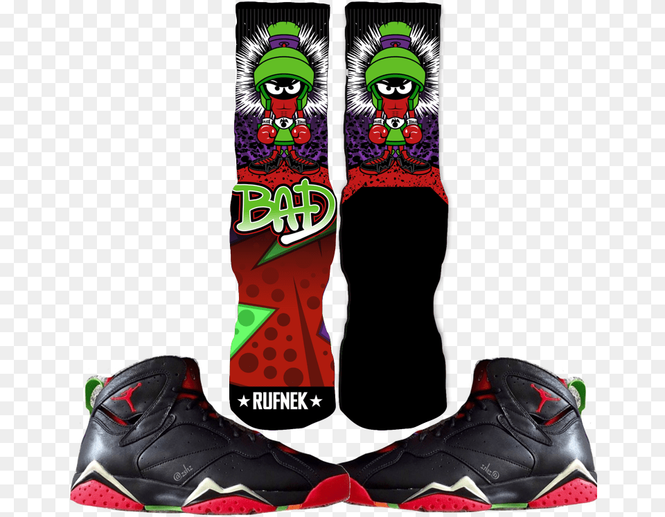 Transparent Jordan Shoe Air Jordan Marvin The Martian Socks, Clothing, Footwear, Sneaker, Person Png