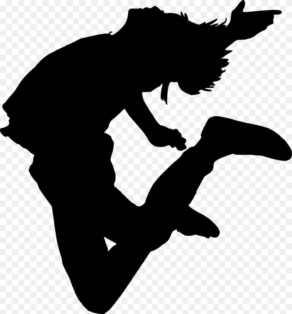 Transparent Jumping Silhouette, Gray Free Png