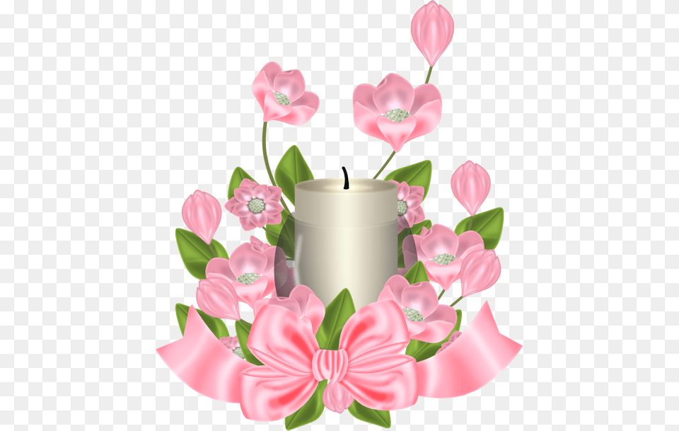 Transparent Just Married Clipart Candle And Flowers Clipart, Flower, Petal, Plant, Cake Free Png