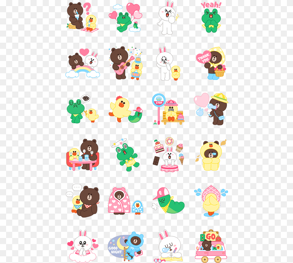 Kakao Ryan Line Sticker Pastel, Baby, Person, Toy, Railway Free Transparent Png