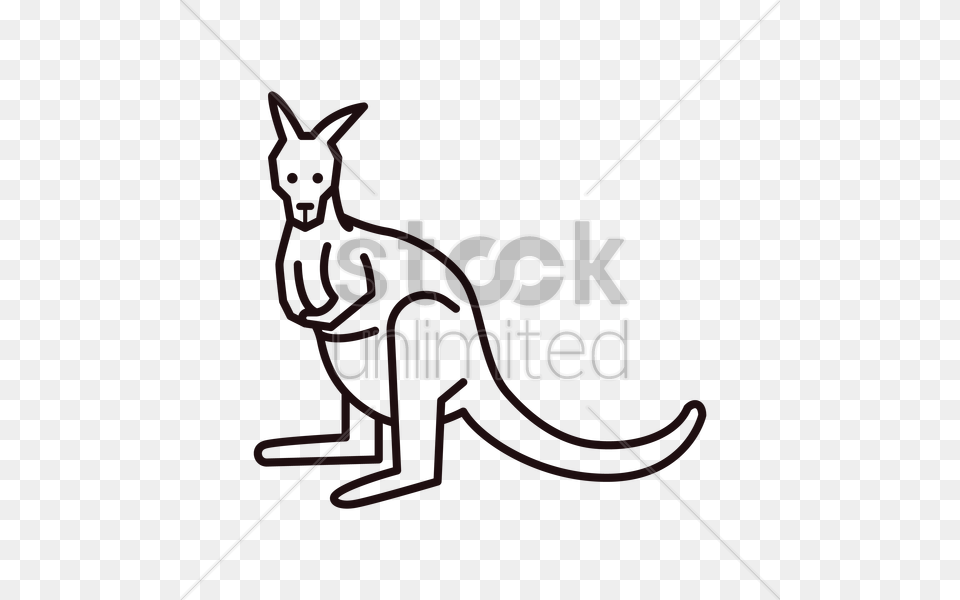 Kangaroo Clip Art Full Sketch Of Kangroo, Text, Light Free Transparent Png