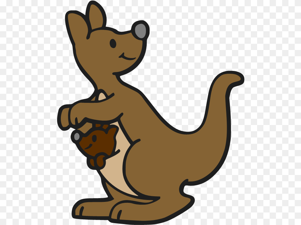 Transparent Kangaroo Clipart Cute Cartoon Baby Kangaroo, Animal, Mammal Png
