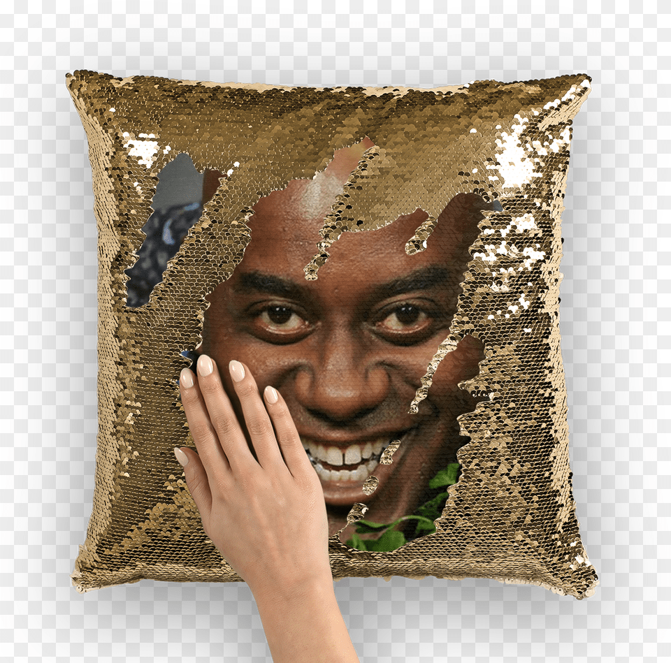 Kanye Face Nicolas Cage Sequin Pillow, Home Decor, Cushion, Head, Person Free Transparent Png