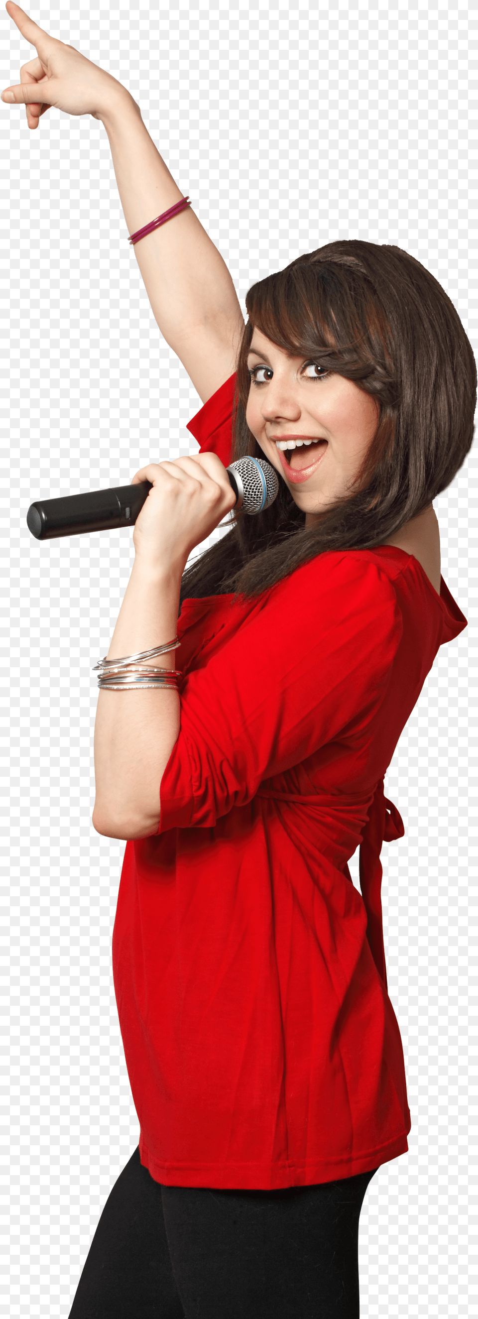 Transparent Karaoke Singer With Microphone, Hand, Finger, Electrical Device, Body Part Png Image