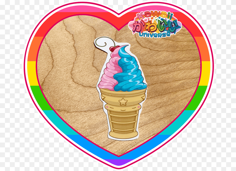 Transparent Kawaii Candy Cute Birthday Sticker, Cream, Dessert, Food, Ice Cream Png Image