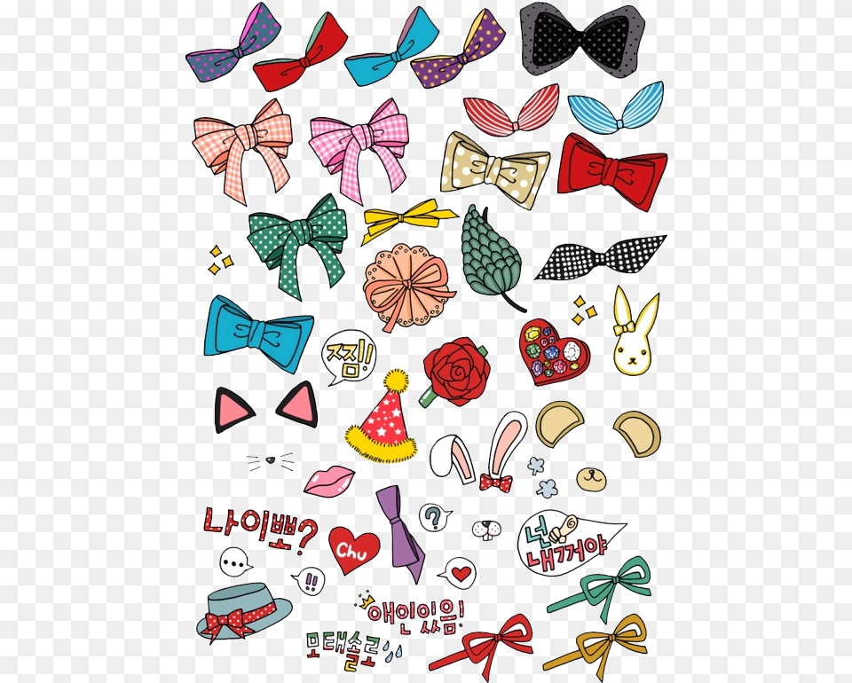 Transparent Kawaii Stickers, Accessories, Formal Wear, Tie, Flower Free Png Download