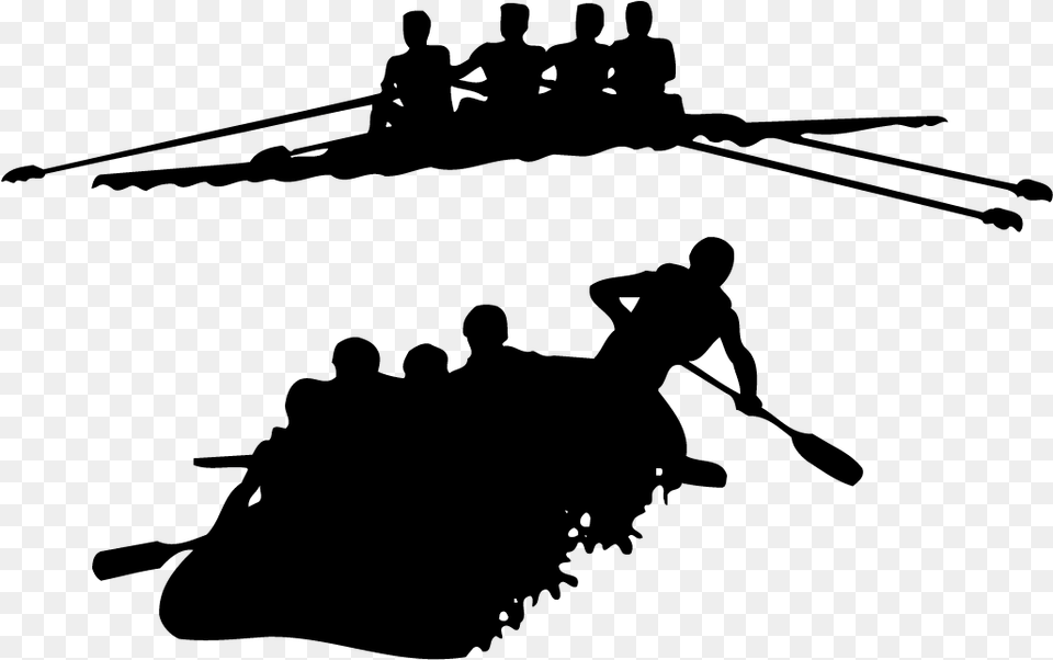 Transparent Kayaking Clipart White Water Rafting Silhouette, Lighting Free Png Download