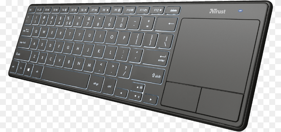 Transparent Keyboard Transparent Trust Theza Wireless Keyboard With Touchpad, Computer, Computer Hardware, Computer Keyboard, Electronics Free Png Download