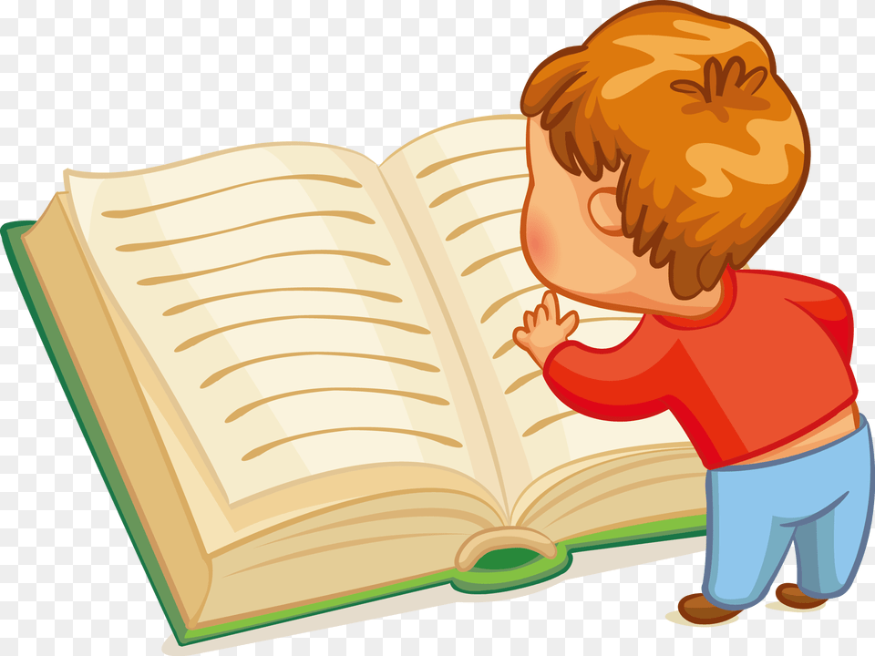 Kid Reading Clipart Kids Reading Book Cartoon, Person, Publication, Baby Free Transparent Png