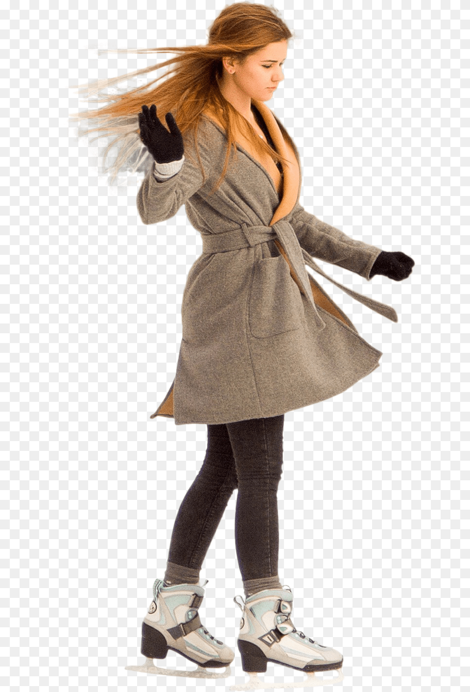 Transparent Kid Standing Ice Skating Girl, Clothing, Coat, Shoe, Footwear Png Image