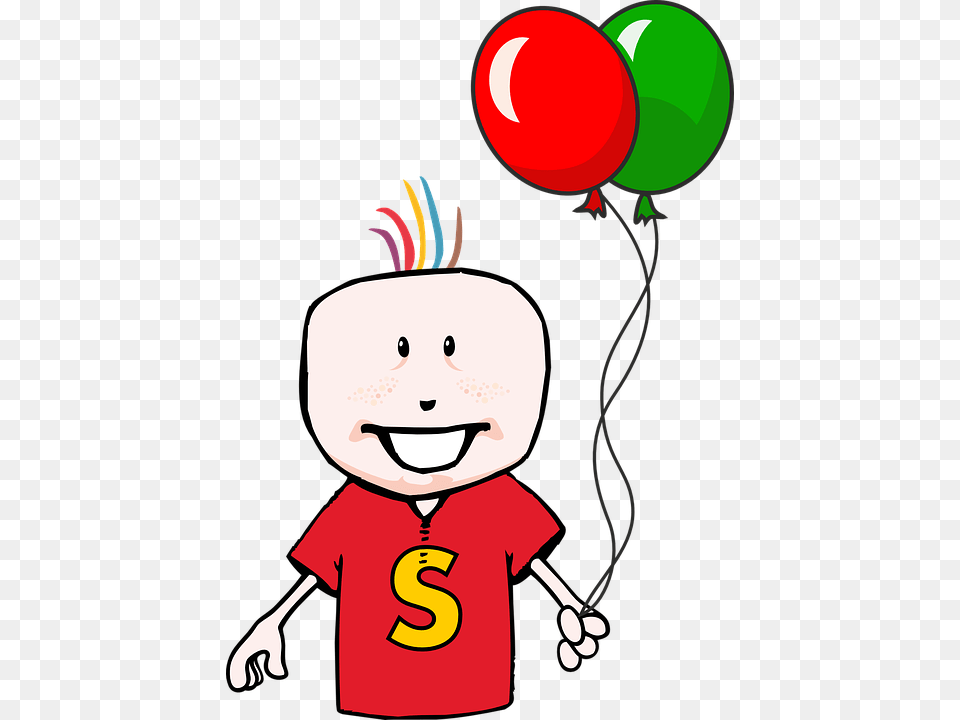 Transparent Kids Dictionary Clipart Birthday Cartoon Boy, Balloon, Baby, Face, Head Png Image