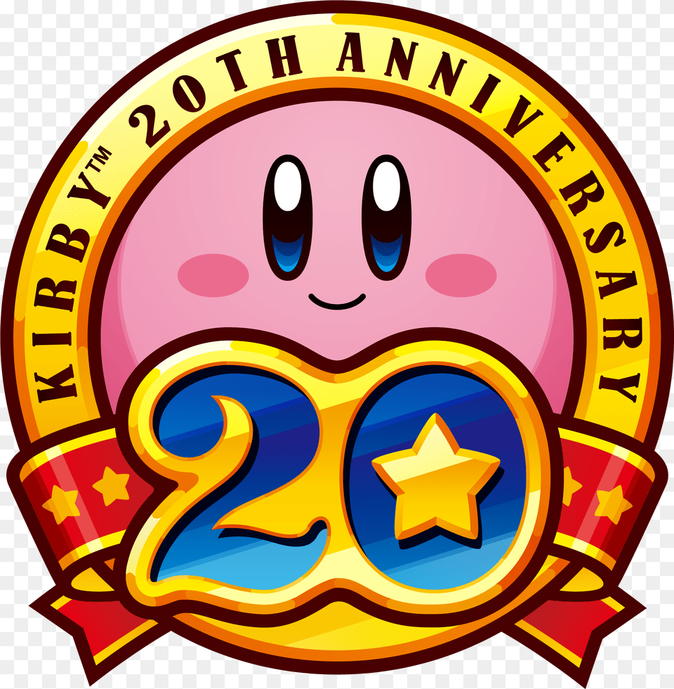Kirby Air Ride Kirby 20th Anniversary Logo, Emblem, Symbol Free Transparent Png