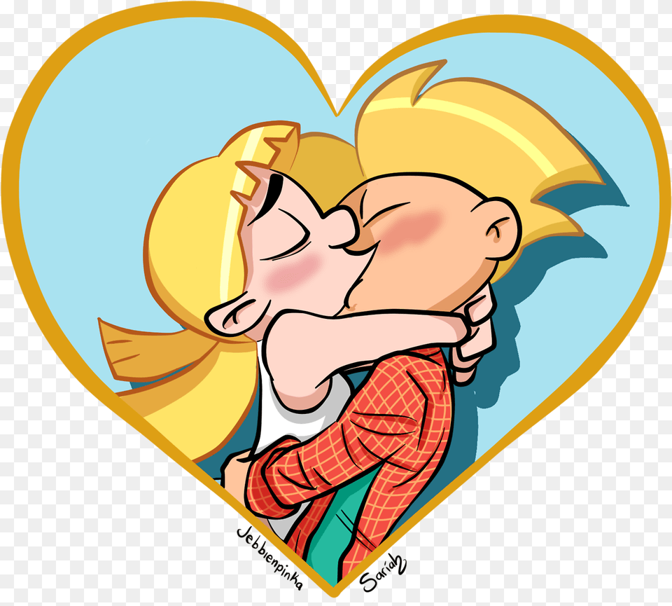 Transparent Kiss Clipart Arnold And Helga Kiss, Heart, Baby, Person, Cupid Png Image