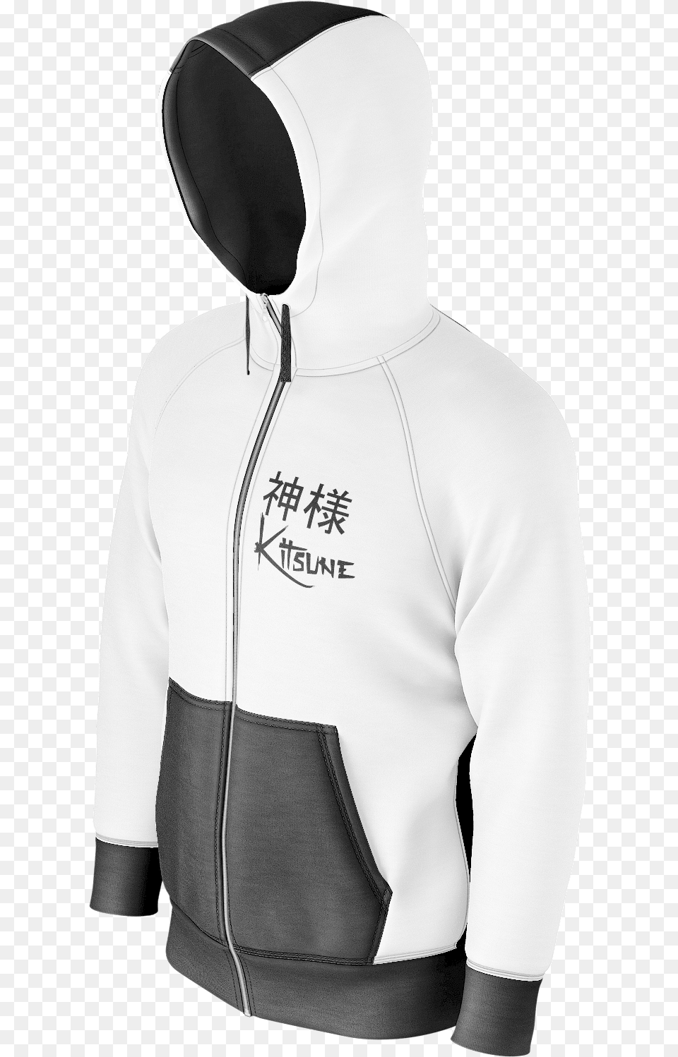 Transparent Kitsune Mask Hoodie, Clothing, Hood, Knitwear, Sweater Free Png Download