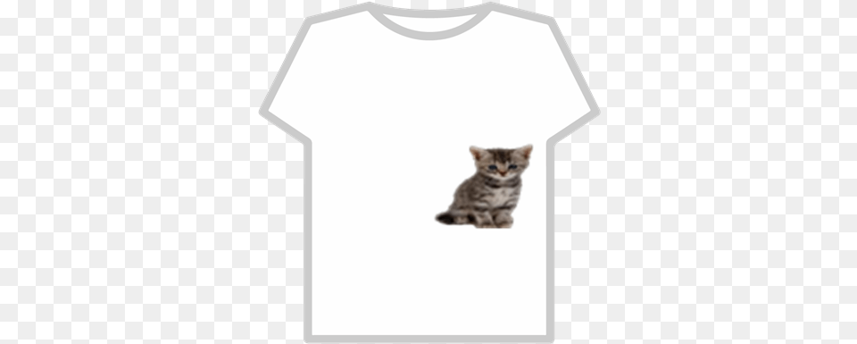 Transparent Kitten T Shirt Roblox Short Sleeve, Animal, Cat, Clothing, Mammal Free Png Download
