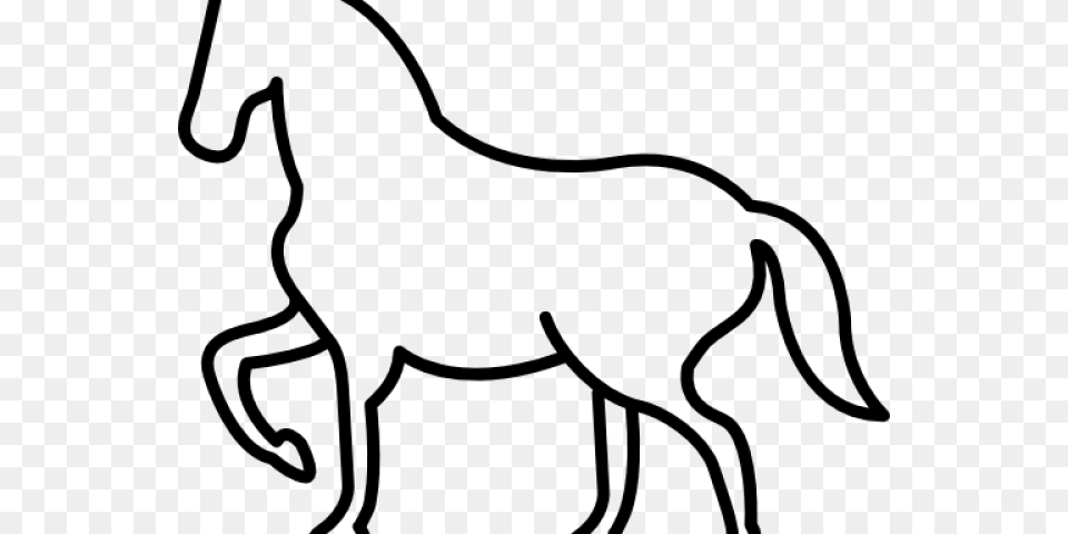 Transparent Knight On Horse Clipart Black And White Cartoon Horse Black And White, Gray Png Image