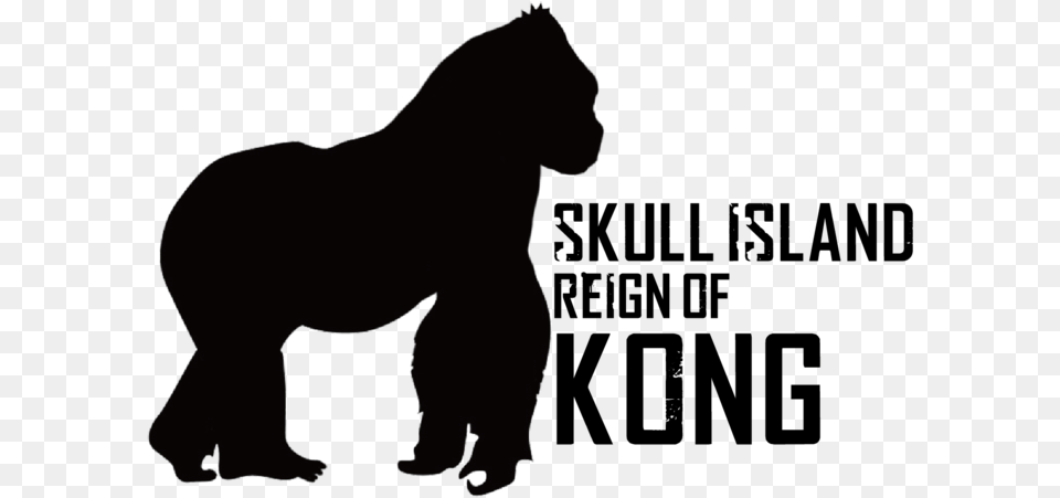Transparent Kong Skull Island Logo Big Cats, Silhouette, Animal, Bear, Mammal Png