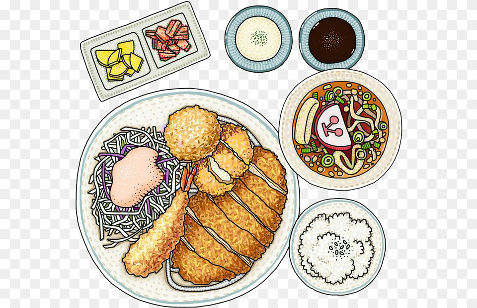 Transparent Korean Food Food Watercolor Drawing, Meal, Lunch, Dish, Plate Png