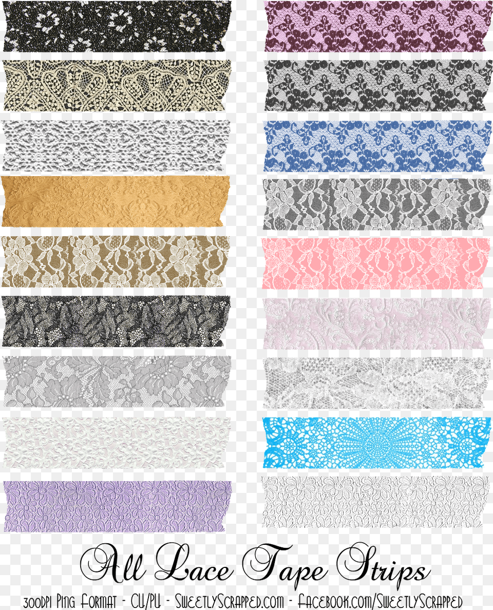 Lace Texture Printable Pastel Washi Tape, Home Decor, Linen Free Transparent Png