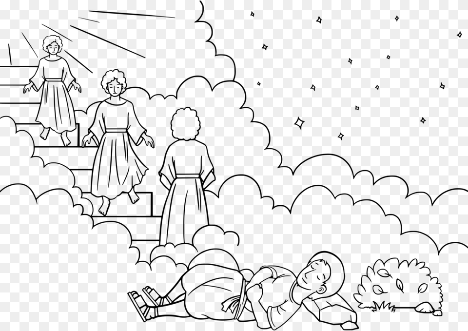 Transparent Ladder Clipart Jacobs Ladder Coloring Page, Gray Free Png Download