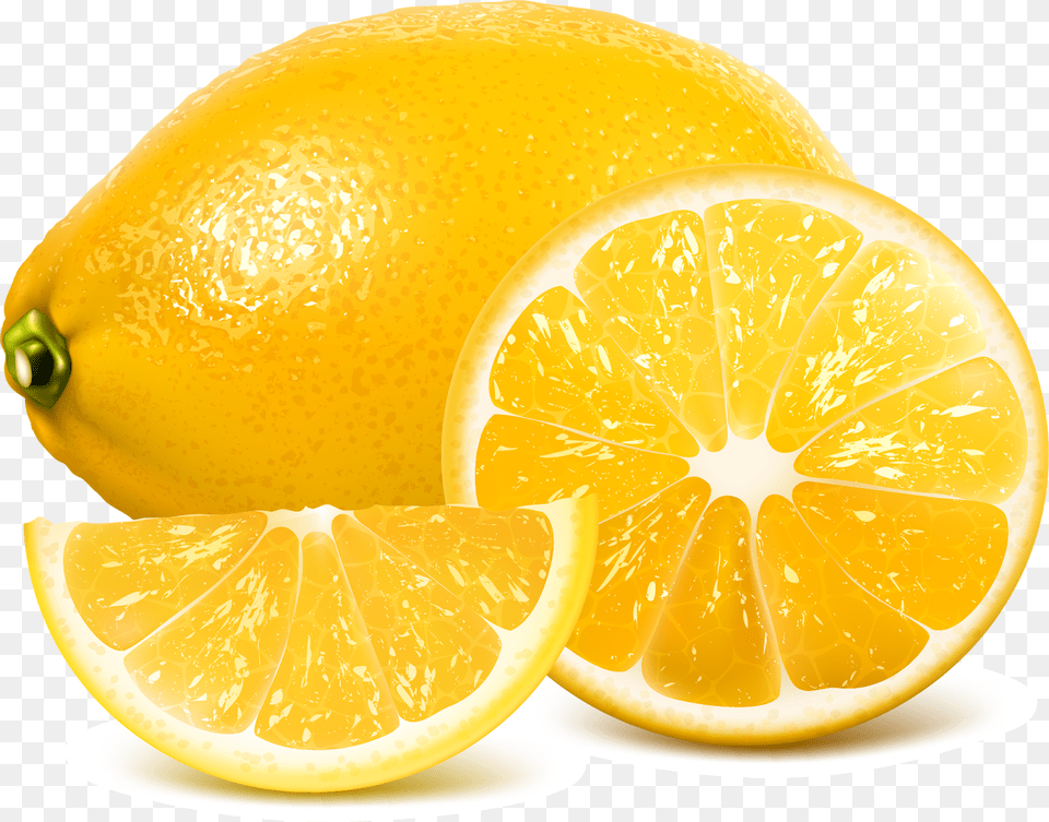 Transparent Lemon Juice Clipart Realistic Lemon Vector, Citrus Fruit, Food, Fruit, Plant Png