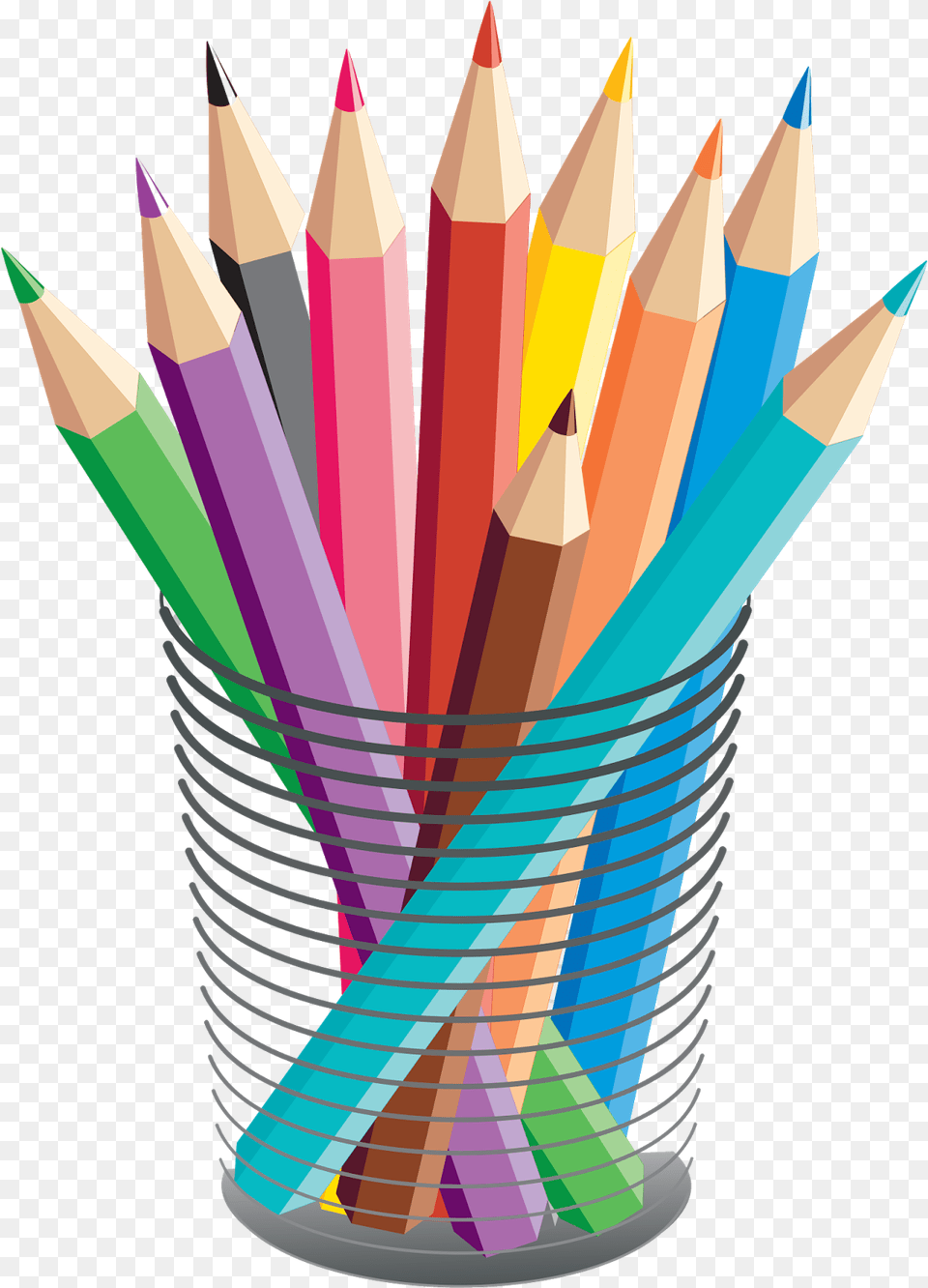 Library Colored Pencil Stationary Transprent Color Pencil Vector Free Transparent Png