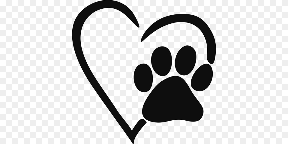 Library Print Decal Cricut Printing And Heart And Paw Print, Stencil Free Transparent Png