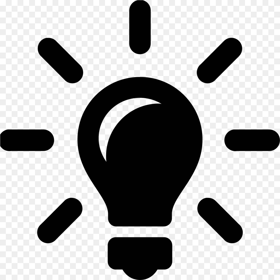 Light Bulb Clipart Basic Icon, Gray Free Transparent Png