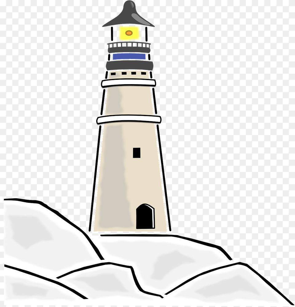 Transparent Lighthouse Vector Lighthouse With Light Vector, Architecture, Building, Tower, Beacon Png Image