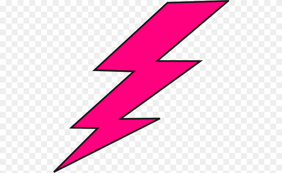 Transparent Lightning Bolt Clipart Hot Pink Lightning Bolt, Rocket, Weapon, Symbol, Text Free Png Download