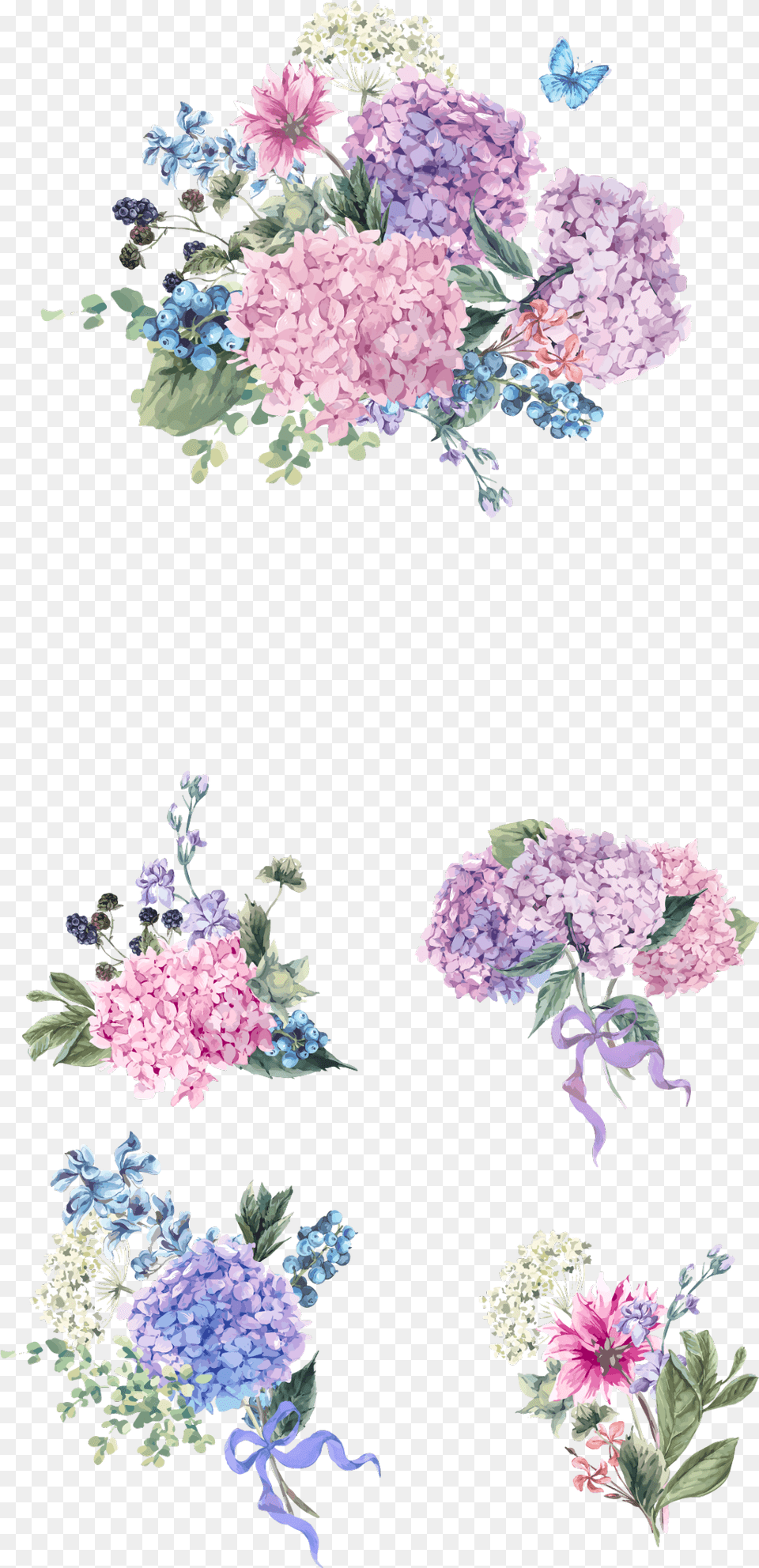 Transparent Lilac Flower Hydrangea Vector, Art, Floral Design, Graphics, Pattern Free Png Download