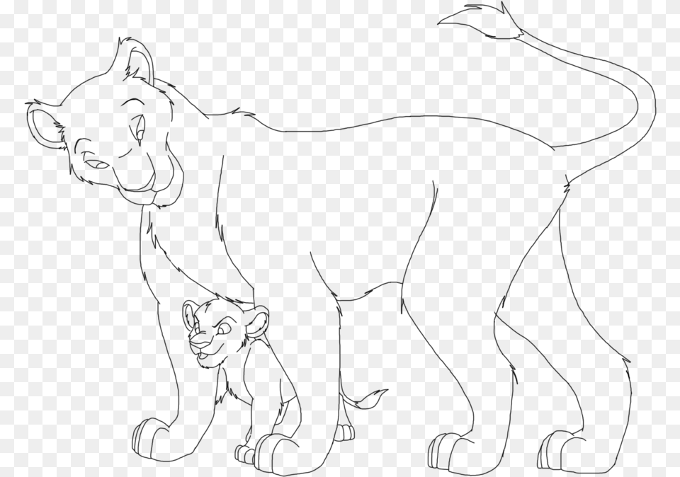 Transparent Lion Guard Clipart Lioness Drawing, Gray Free Png Download