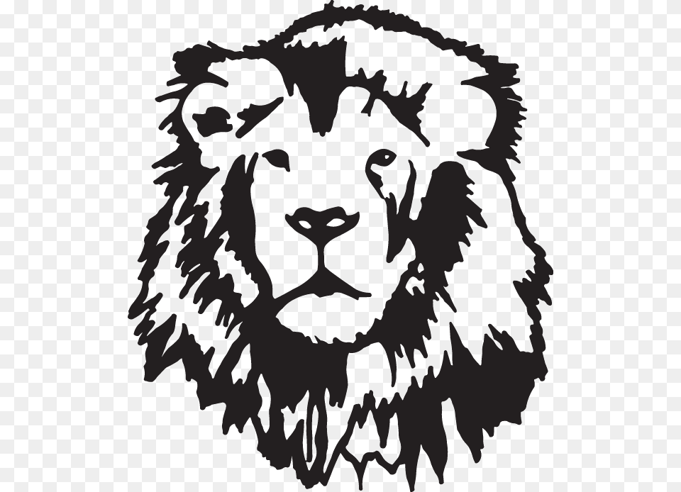 Transparent Lion Head Masai Lion, Stencil, Animal, Mammal, Wildlife Png