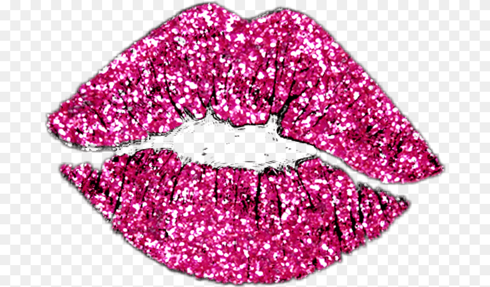 Lipstick Mark Pink Glitter Lips Clipart, Chandelier, Lamp Free Transparent Png