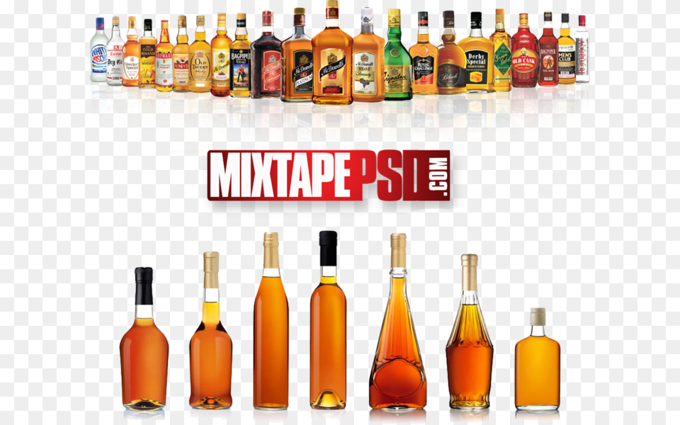 Transparent Liquor Bottle, Alcohol, Beverage, Whisky, Cosmetics Png Image