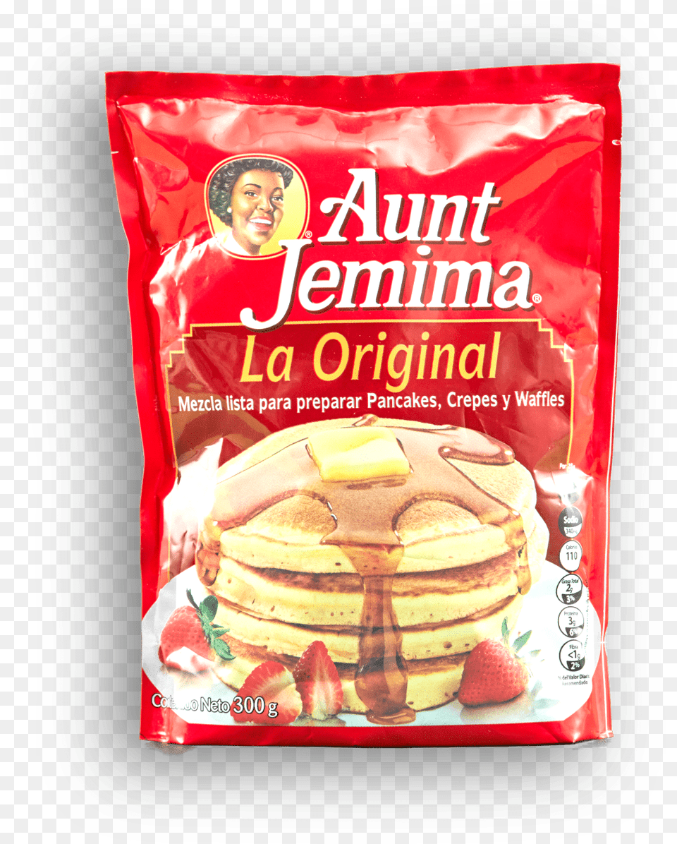 Transparent Lista Aunt Jemima Pancake Mix, Food, Bread, Person, Face Free Png
