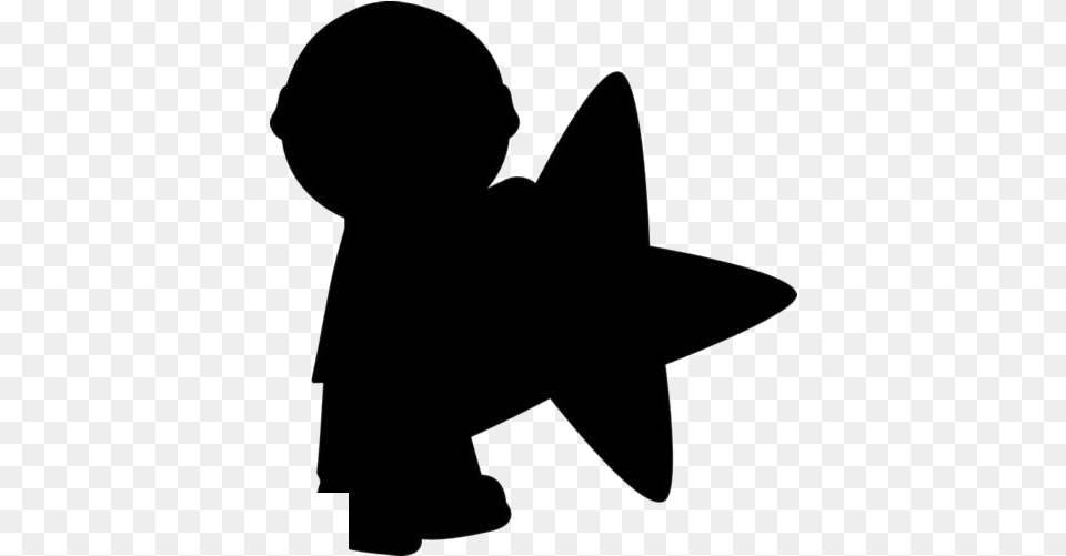 Transparent Little Boy Holding Star Silhouette Silhouette, Symbol Free Png