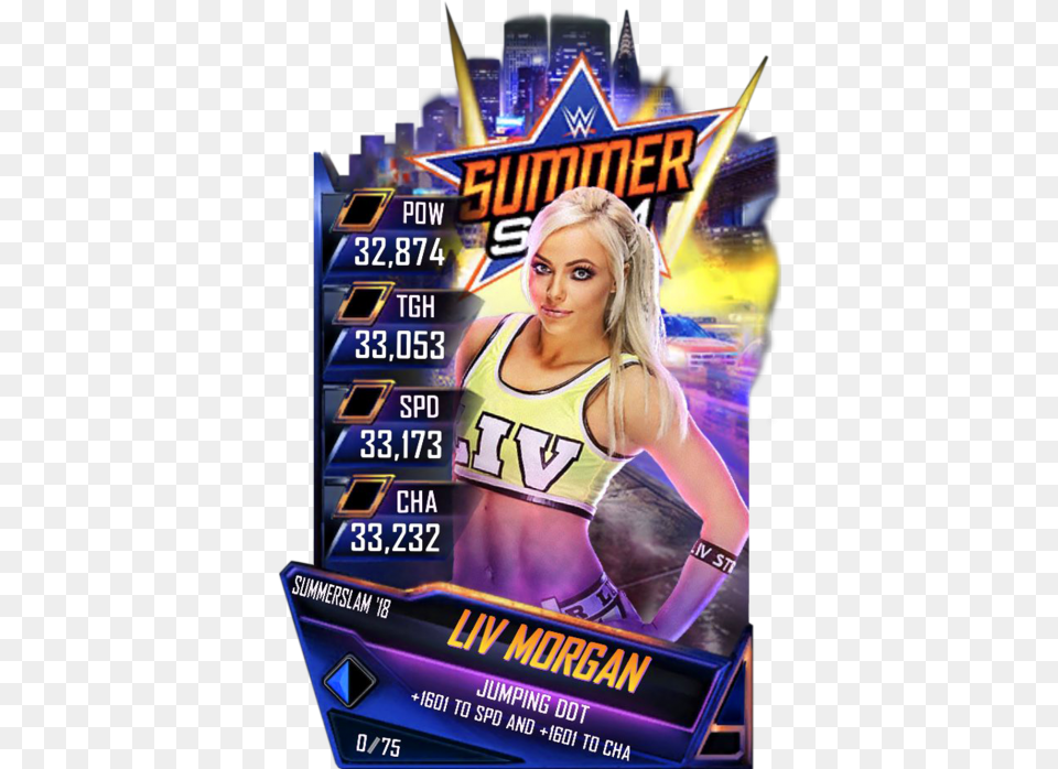 Transparent Liv Morgan Wwe Supercard Summerslam 18 Cards, Adult, Female, Person, Woman Free Png