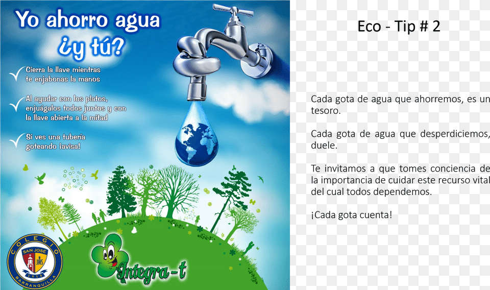 Transparent Llave Eco Tips Ahorro De Agua, Advertisement, Sink, Sink Faucet, Poster Free Png Download