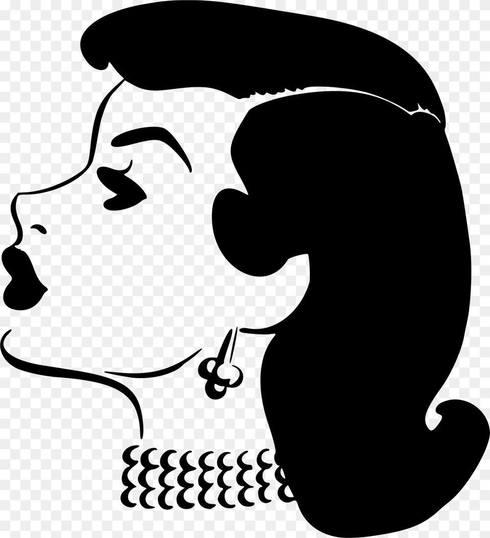 Transparent Long Nose Clipart Black And White Lady Icon, Gray Png