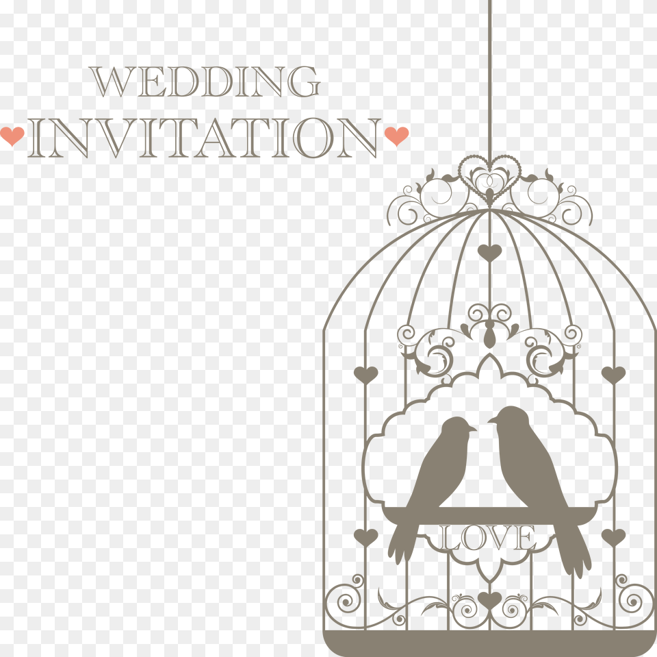 Lovebird Invitation Birdcage Invitations Wedding Bird Cage Vector, Animal Free Transparent Png