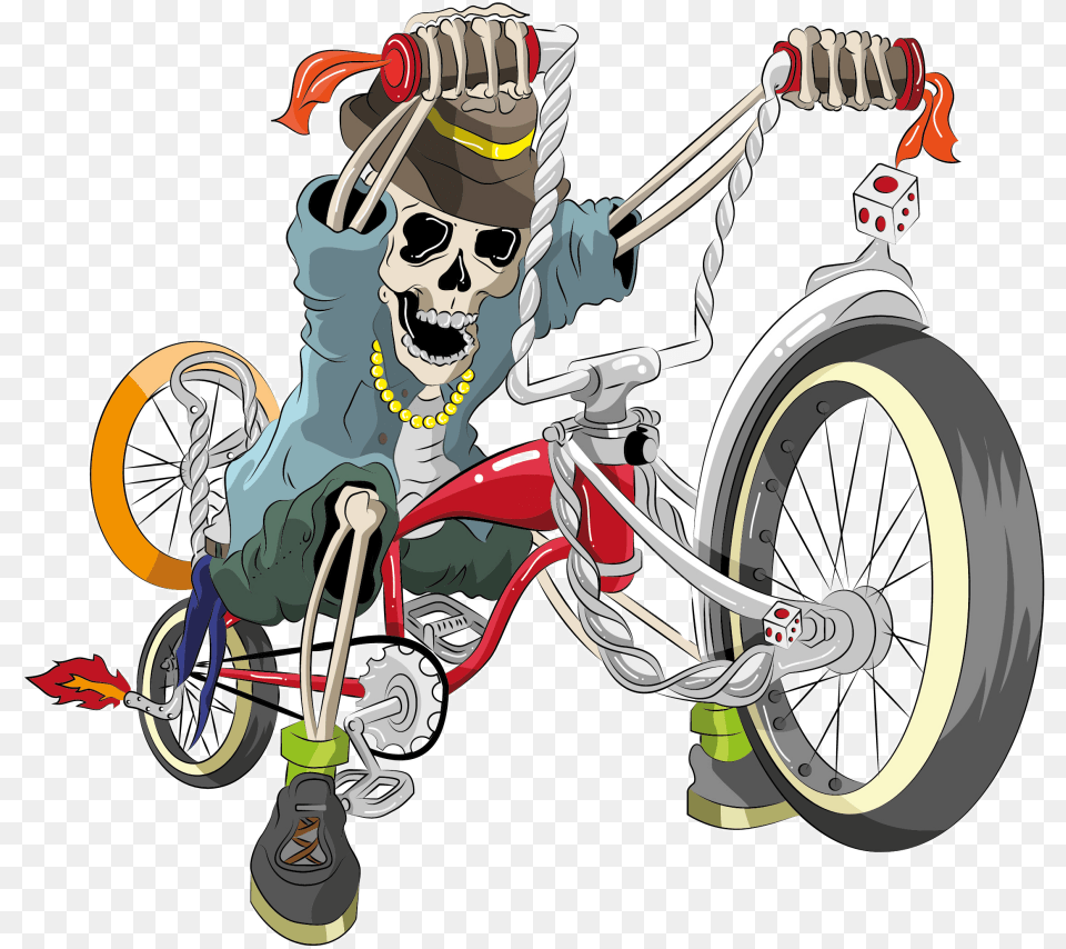 Transparent Low Rider Lowrider Bike Cartoon Transparent, Spoke, Machine, Wheel, Transportation Free Png Download