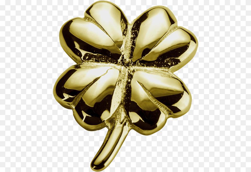 Transparent Lucky Clover Body Jewelry, Accessories, Brooch, Gold Png Image