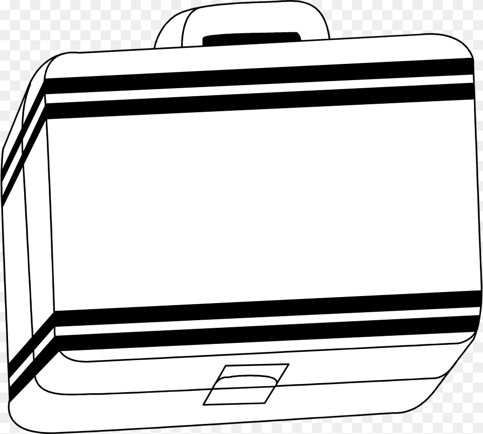 Transparent Lunch Box Clipart Black And White Lunchbox, Bag, Briefcase, Car, Transportation Png Image