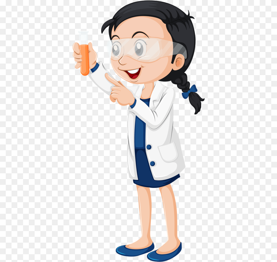 Transparent Mad Kid Female Scientist Cartoon No Background, Clothing, Coat, Baby, Person Free Png Download