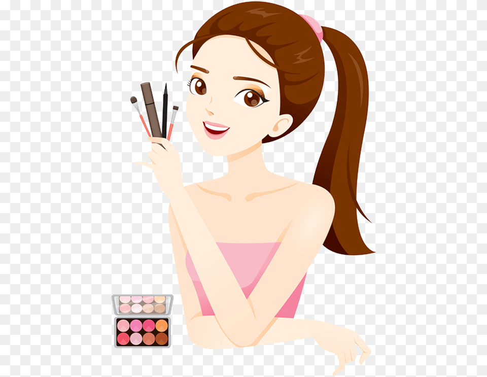 Transparent Makeup Clipart Make Up Cartoon, Adult, Female, Person, Woman Free Png