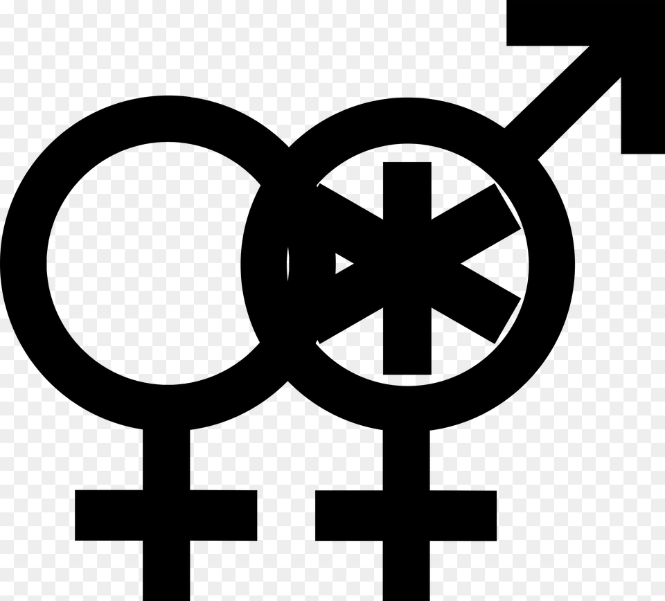 Man And Woman Symbol Hermaphrodite Symbol, Silhouette, Lighting, Firearm, Gun Free Transparent Png