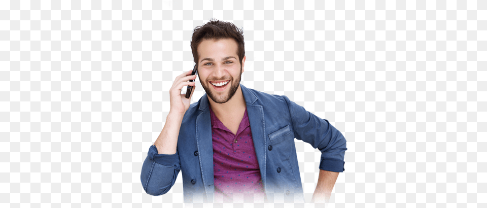 Man Calling Man Calling On Phone, Smile, Person, Head, Happy Free Transparent Png